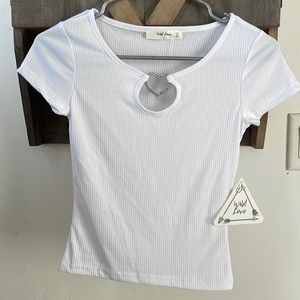 New small white crop top